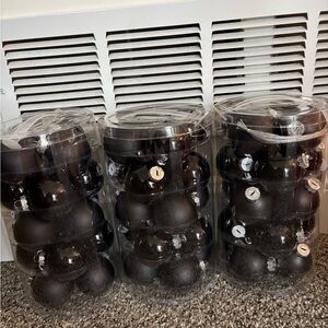60 Black Bulb Ornaments NWT